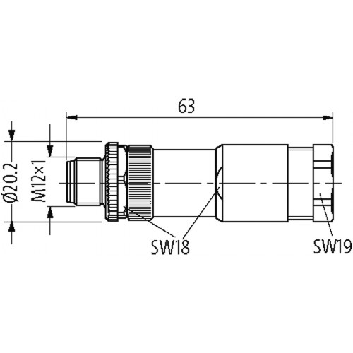 7000-P6391-0000000 M12 male 0° S-coded field-wireable 7000-P6391-0000000 M12 male 0° S-coded field-wireable