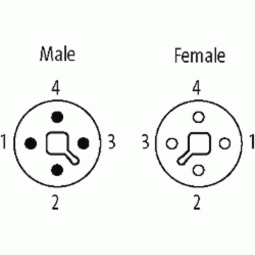 7000-P7241-7820500 M12 Power male 0° / female 0° T-cod.