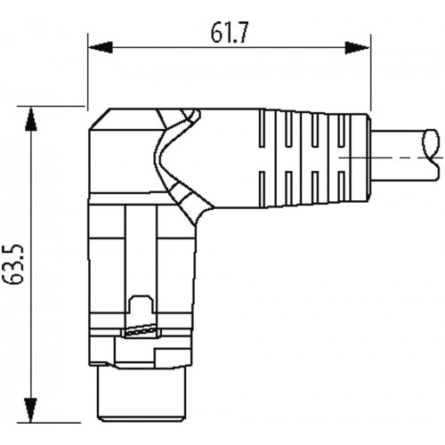 7000-P8211-P220100 MQ15-X-Power male 90° right, with cable 7000-P8211-P220100 MQ15-X-Power male 90° right, with cable