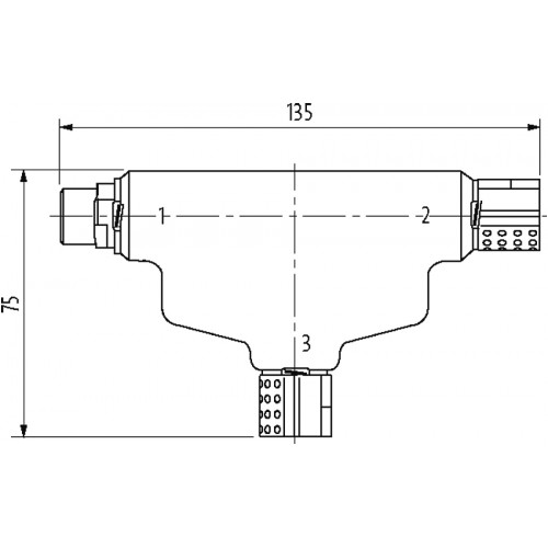 7000-P8401-0000000 T coupler MQ15 male/ 2x MQ15 female