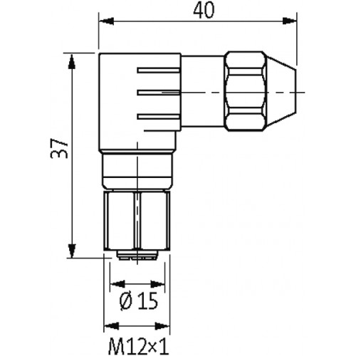 7003-12691-0000000 MOSA M12 SC female 90° 3LED field-wireable (IDC)