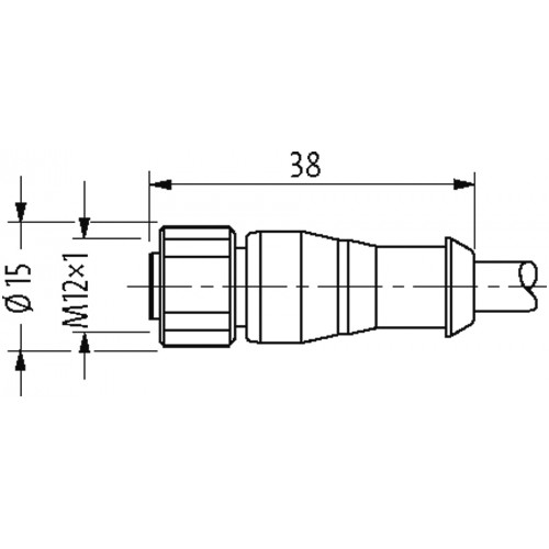 7004-12241-7321000 M12 female 0° A-cod. with cable V4A