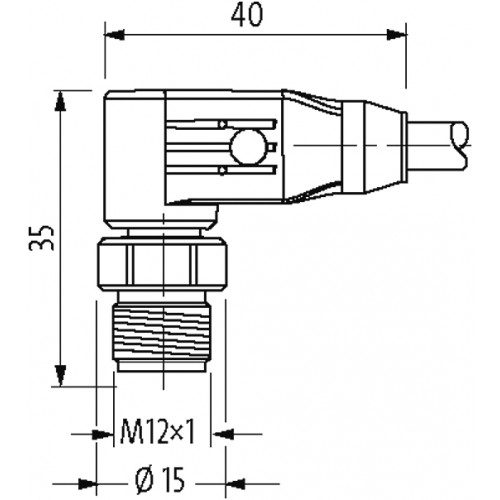7014-46061-5220750 M12 male 90° / M12 female 90° A-cod. shielded F&B
