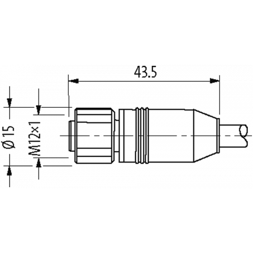 7704-12221-1501000 M12 female 0° with cable V4A