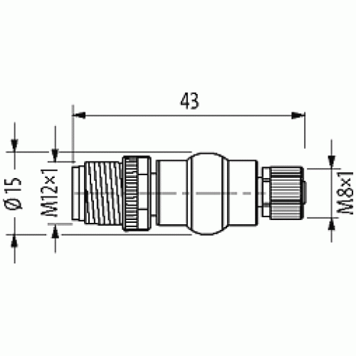 7000-42201-0000000 ADAPTOR M12 MALE/ M8 FEMALE 3 POLE CONF. 1,3,4