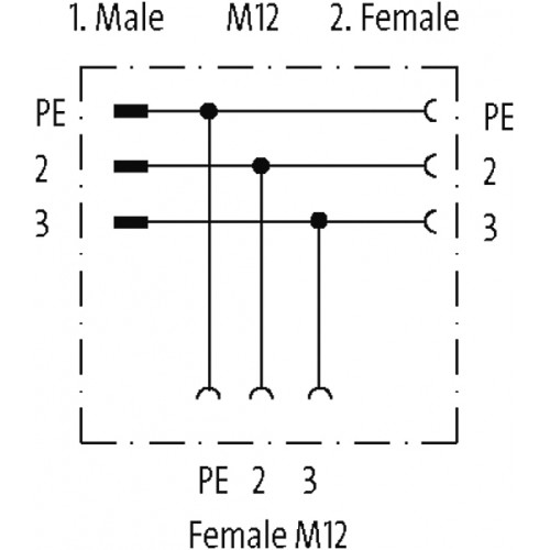7023-52101-0000000 T-coupler M12 female / M12 male/female 230V C-cod