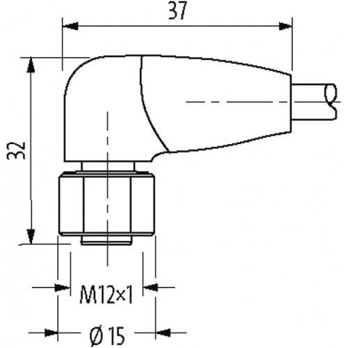 7024-13281-3721500 M12 female 90° A-cod. with cable shielded F&B Pro