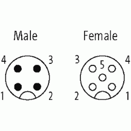 7030-42291-0000000 adaptor M12 male / M12 female shield AIDA