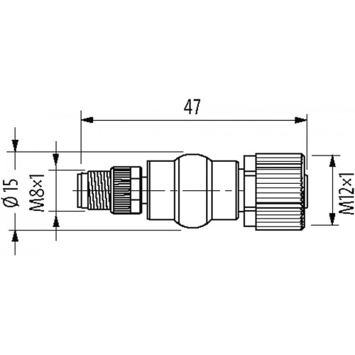 7005-88521-0000000 adaptor M8 male 3p./M12 fem. 3p. conf. 1,3,4 Lite