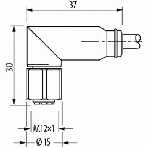 7044-40261-2140060 M12 Steel male 90° / M12 Steel female 90° A-cod.