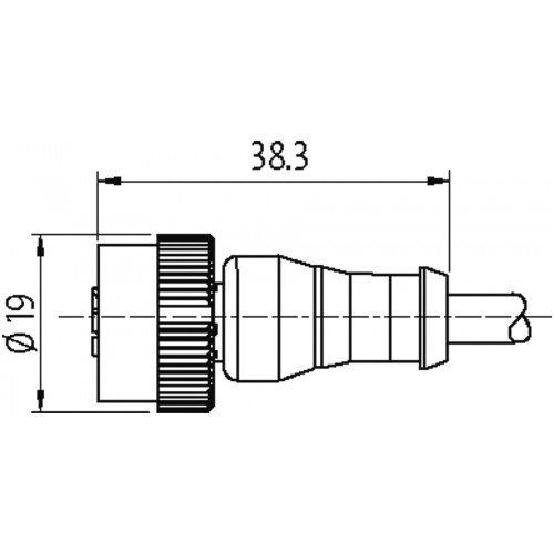 7050-12221-0140030 MQ12 female 0° A-cod. with cable