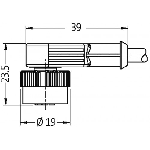 7050-40341-6140150 MQ12 male 0° / MQ12 female 90° A-cod. LED