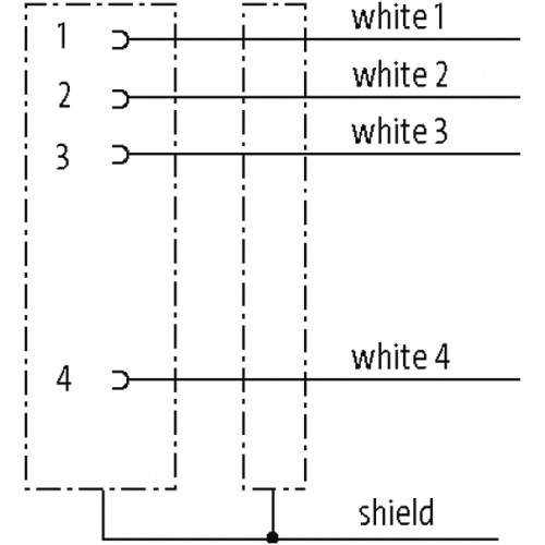 7080-13201-R131000 M12 female 0° A-cod. with cable shielded