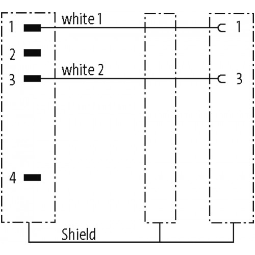 7080-40485-R310100 M12 male 0° / M12 female 0° A-cod. shielded