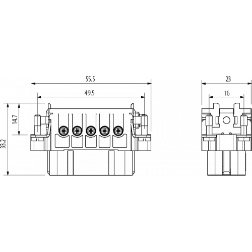 70MH-EB010-BS01020 A10 female 10-pole, screw t., 250 V, 16 A