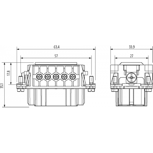70MH-EB010-ES03020 B10 female 10-pole, screw t., 500 V, 16 A