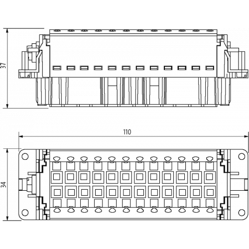 70MH-EB024-GP03020 B24 female 24-pole, Push-in, 500 V, 16 A