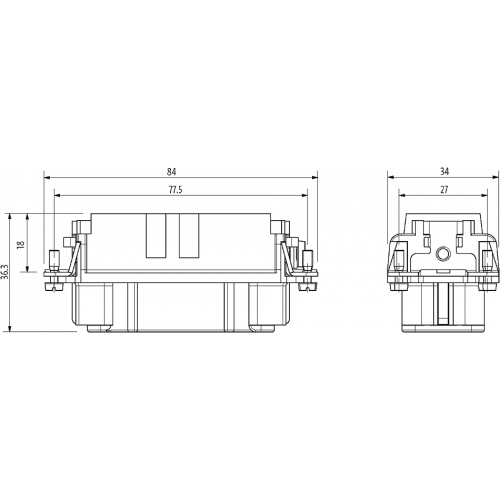 70MH-EB040-FC01010 B16 female 40-pole, crimp t., 250 V, 10 A