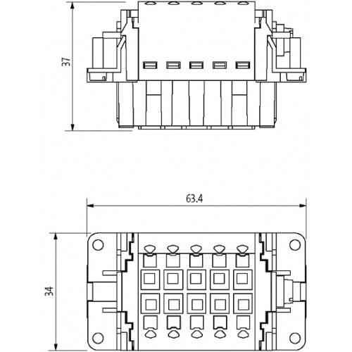 70MH-EB3U2-EP05020 B10 female 3+2-pole, Push-in, 800/500 V, 16 A