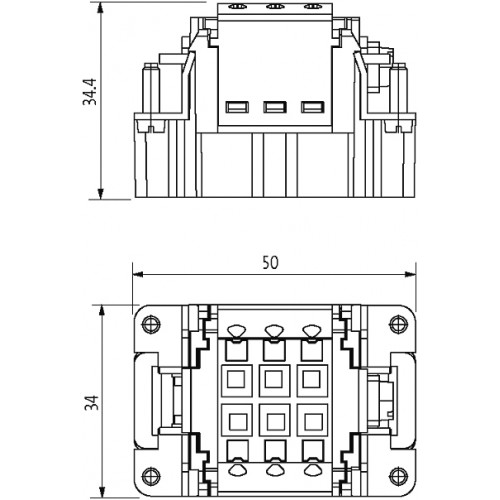 70MH-ES006-DP03020 B6 male 6-pole, Push-in, 500 V, 16 A