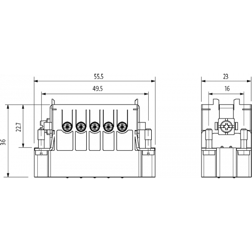 70MH-ES010-BS01020 A10 male 10-pole, screw t., 250 V, 16 A
