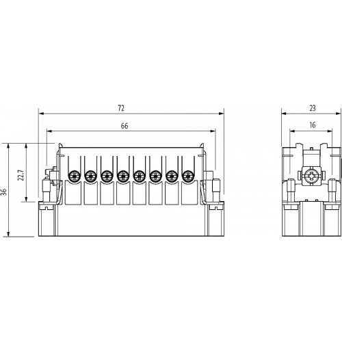 70MH-ES016-CS01020 A16 male 16-pole, screw t., 250 V, 16 A