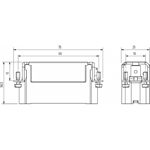 70MH-ES025-CC01010 A16 male 25-pole, crimp t., 250 V, 10 A