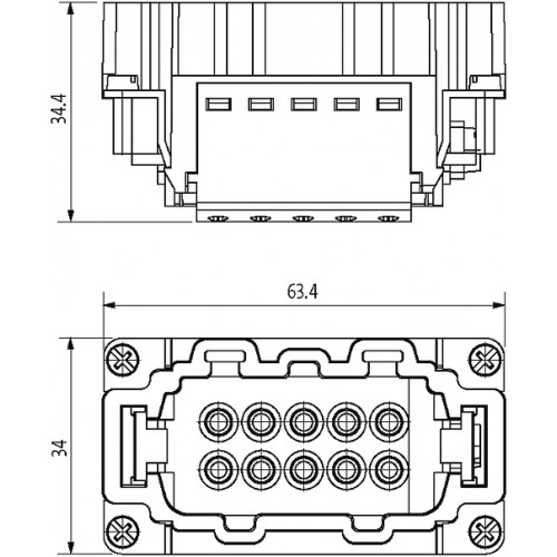 70MH-ES3U2-EP05020 B10 male 3+2-pole, Push-in, 800/500 V, 16 A