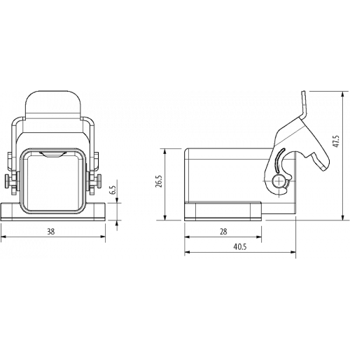 70MH-GAAAL-B000000 A3 Bulkhead mounted h., angled, IP65