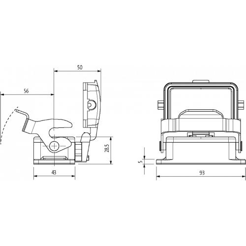 70MH-GAENL-B000010 B10 Bulkhead mounted h., IP65