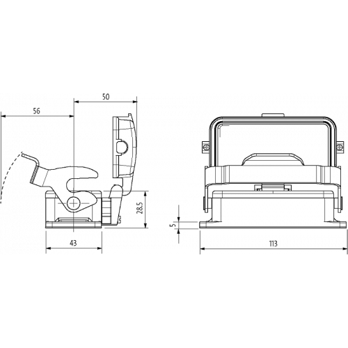 70MH-GAFNL-B000010 B16 Bulkhead mounted h., IP65