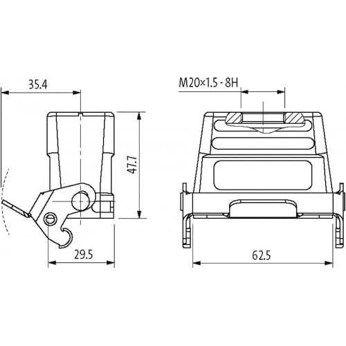 70MH-GKBNL-B01B000 A10 Coupling h., low profile, IP65
