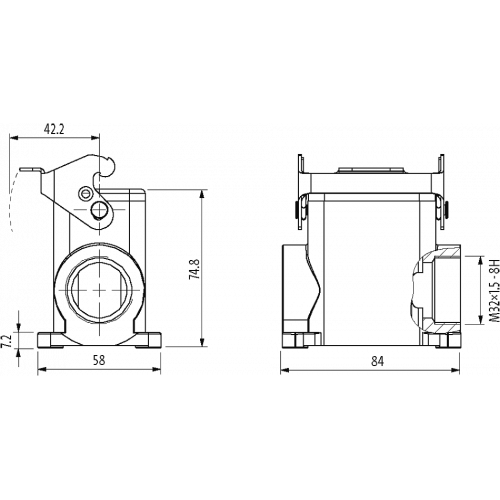 70MH-GSDHL-B01D000 B6 Surface mounted h., high profile, IP65