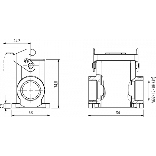70MH-GSDHL-B02D000 B6 Surface mounted h., high profile, IP65