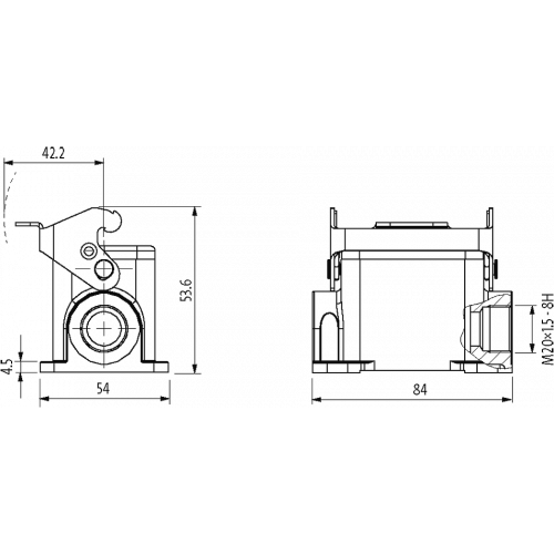 70MH-GSDNL-B01B000 B6 Surface mounted h., low profile, IP65