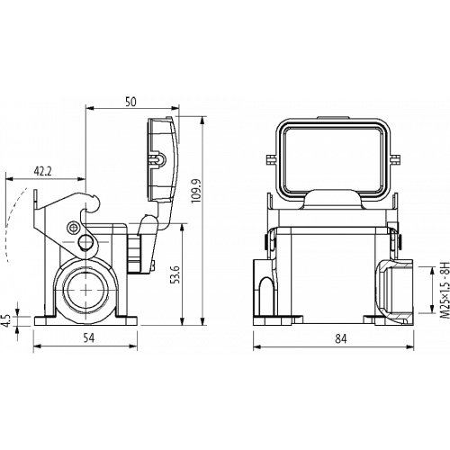 70MH-GSDNL-B01C010 B6 Surface mounted h., low profile, IP65