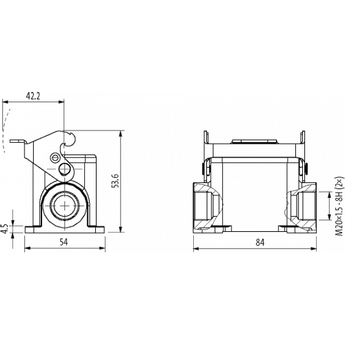 70MH-GSDNL-B02B000 B6 Surface mounted h., low profile, IP65