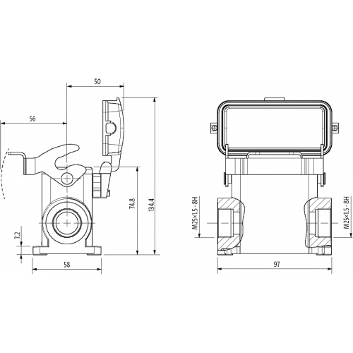 70MH-GSEHL-B02C010 B10 Surface mounted h., high profile, IP65
