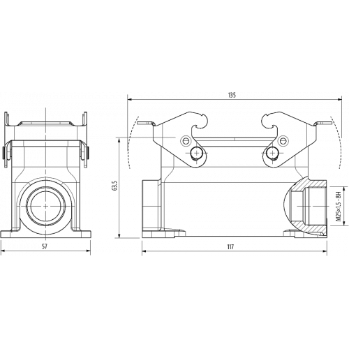 70MH-GSFNQ-B01C000 B16 Surface mounted h., low profile, IP65