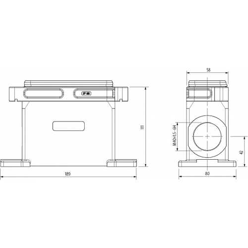 70MH-GSFNS-B01E200 B16 Surface mounted h., IP68