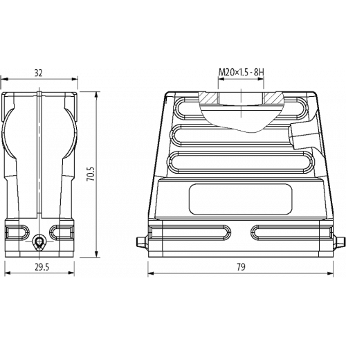 70MH-GTCHL-A01B000 A16 Hood, high profile, IP65
