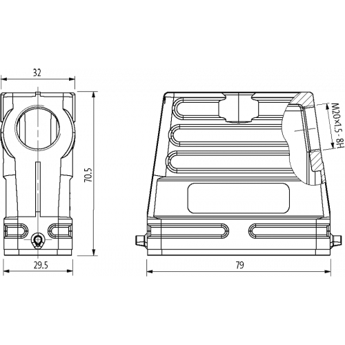 70MH-GTCHL-A02B000 A16 Hood, high profile, IP65