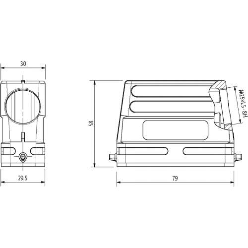 70MH-GTCNL-A02C000 A16 Hood, low profile, IP65