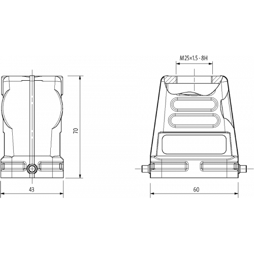 70MH-GTDHL-A01C000 B6 Hood, high profile, IP65