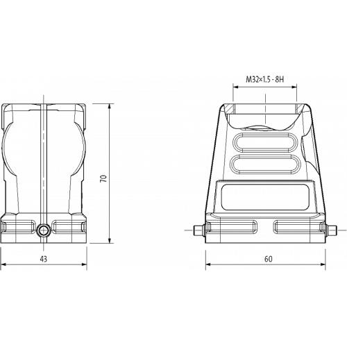 70MH-GTDHL-A01D000 B6 Hood, high profile, IP65
