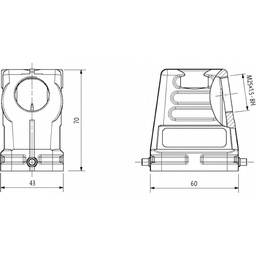 70MH-GTDHL-A02C000 B6 Hood, high profile, IP65