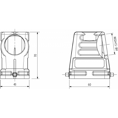 70MH-GTDHL-A02D000 B6 Hood, high profile, IP65
