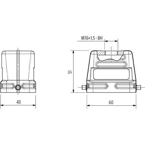 70MH-GTDNL-A01A000 B6 Hood, low profile, IP65