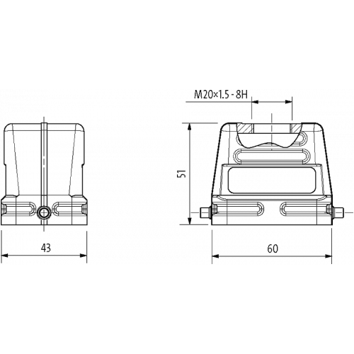 70MH-GTDNL-A01B000 B6 Hood, low profile, IP65