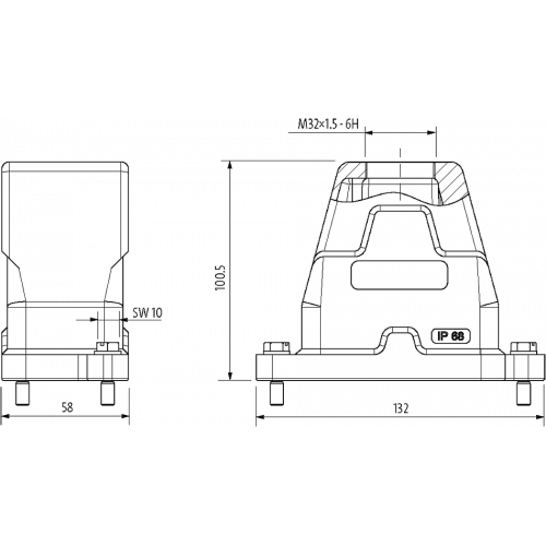 70MH-GTDNS-A01D200 B6 Hood, IP68
